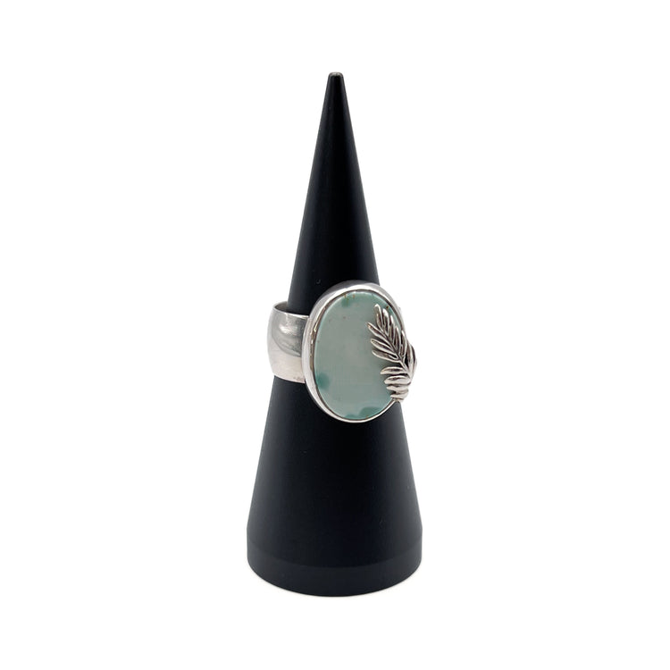 Turquoise Feather Overlay Ring