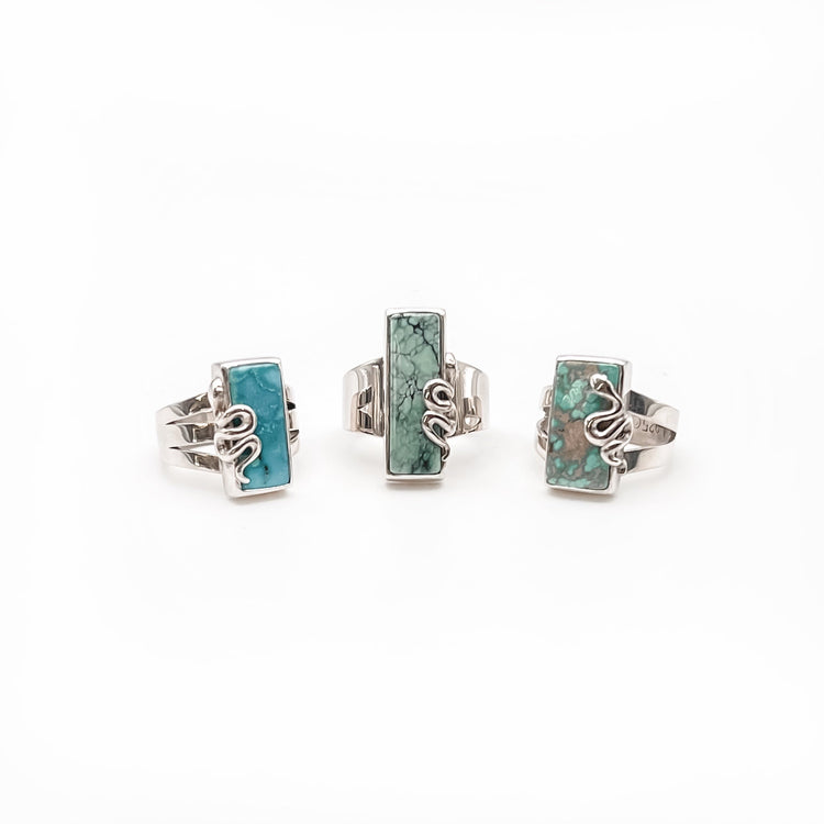 Turquoise Serpent Overlay Ring III