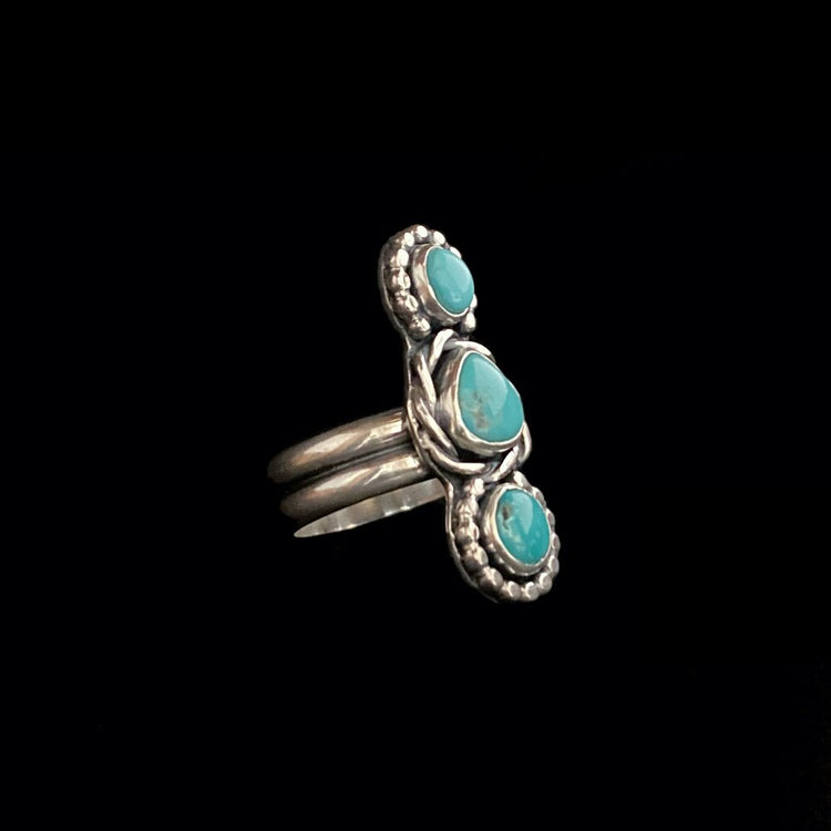TRIPLE FOX TURQUOISE RING