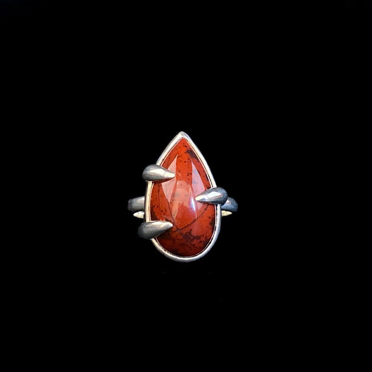 CAVE CREEK POPPY JASPER FANG RING