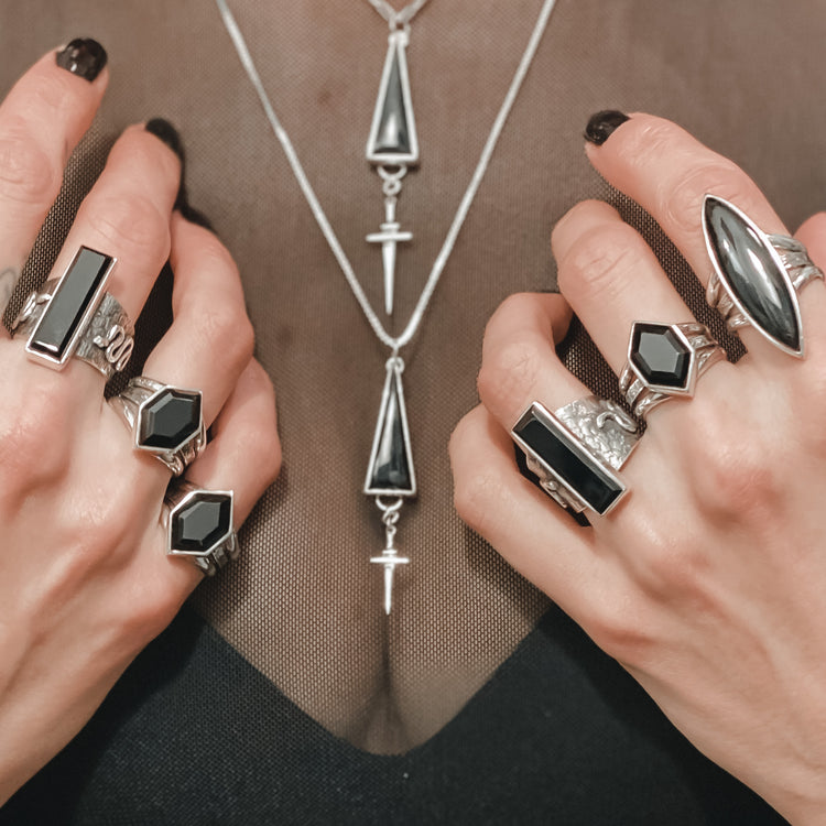 Petite Dagger Onyx Necklace