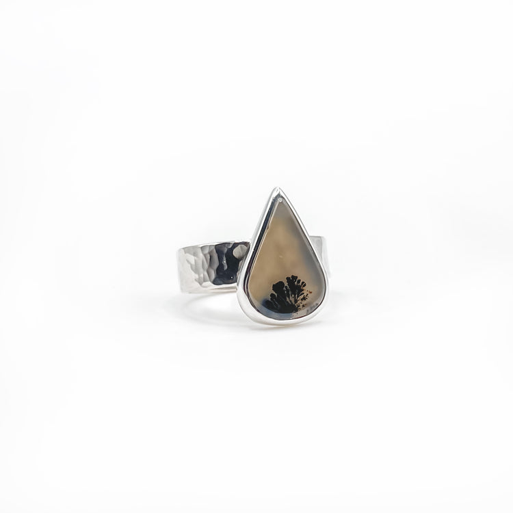Dendritic Agate Ring V - Size 8.5