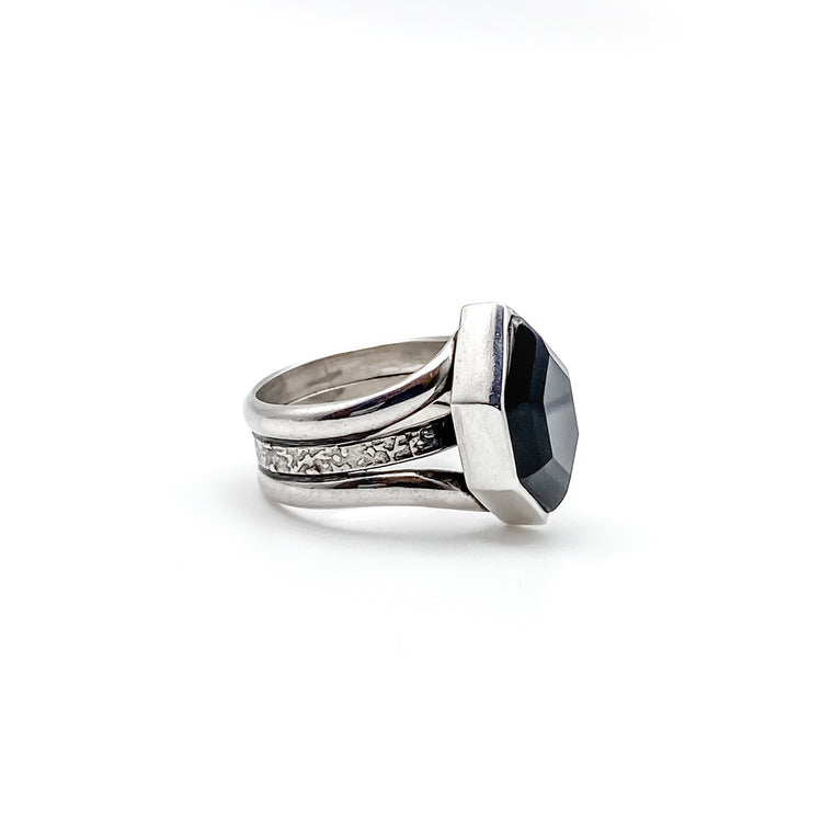 Hexagon Onyx Ring - Size 6