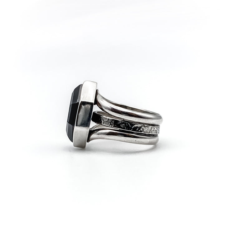Hexagon Onyx Ring - Size 6