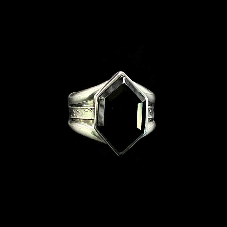 Hexagon Onyx Ring - Size 6