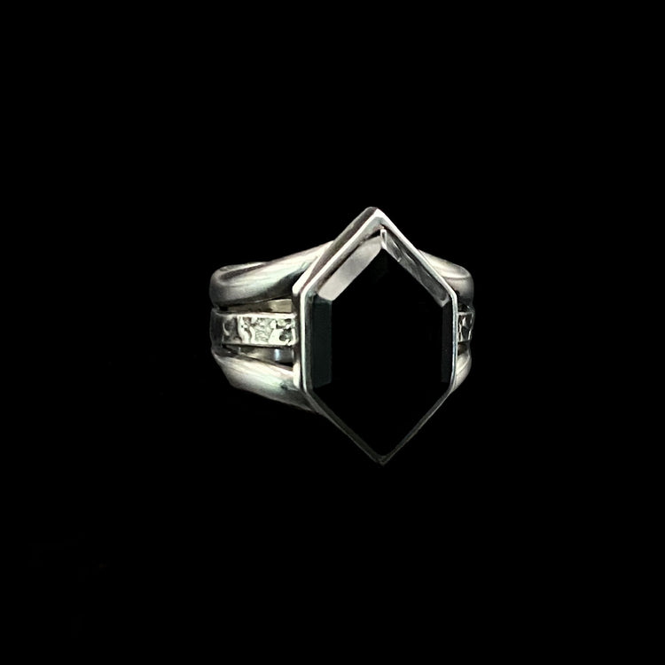 Hexagon Onyx Ring - Size 7.5
