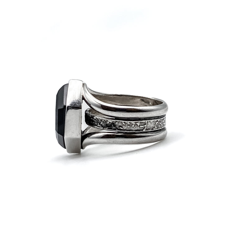Hexagon Onyx Ring - Size 7.5