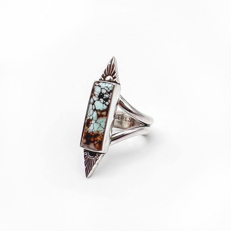 Rising Sun Turquoise Bar Ring IV