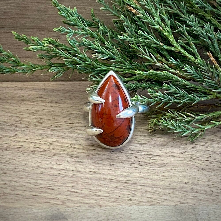 CAVE CREEK POPPY JASPER FANG RING