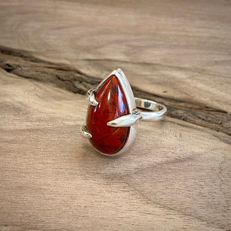 CAVE CREEK POPPY JASPER FANG RING