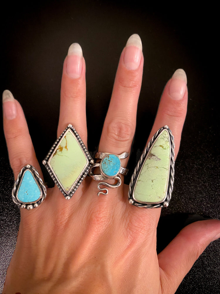 LEMON CHRYSOPRASE STATEMENT RING II