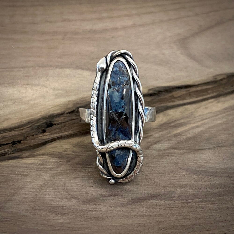 BOULDER OPAL SERPENT RING