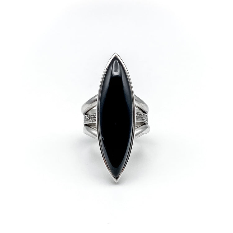Marquise Onyx Ring - Size 7.25