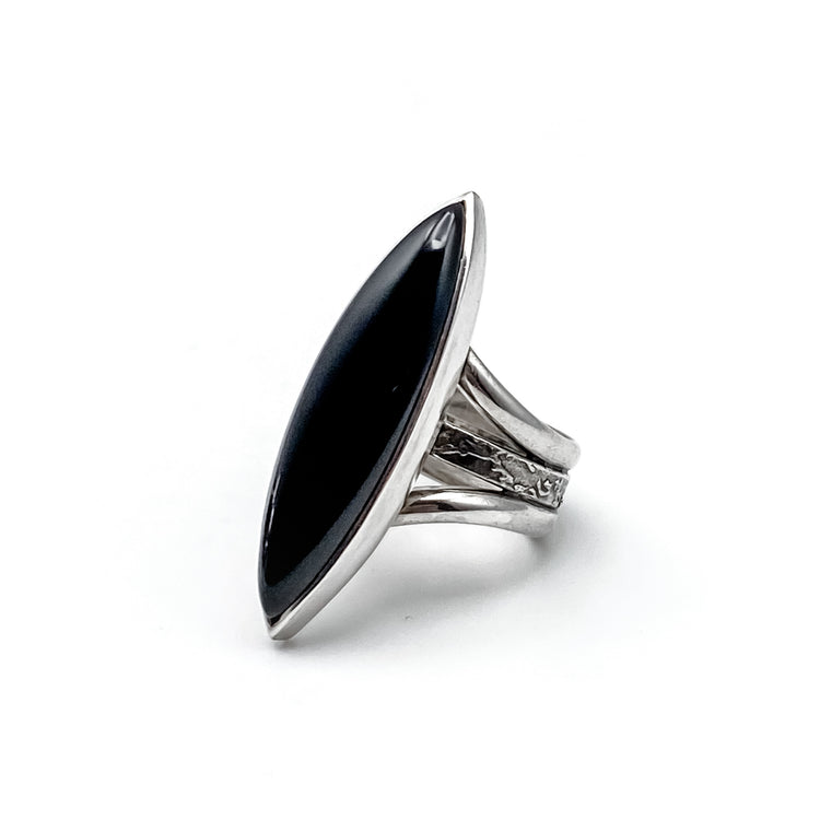 Marquise Onyx Ring - Size 7.25