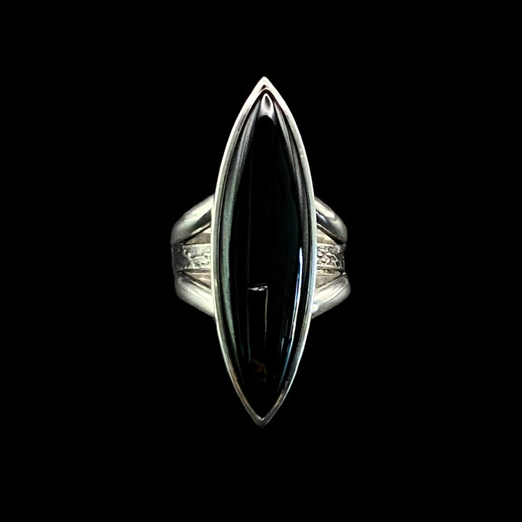 Marquise Onyx Ring - Size 7.25