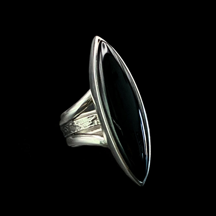 Marquise Onyx Ring - Size 7.25