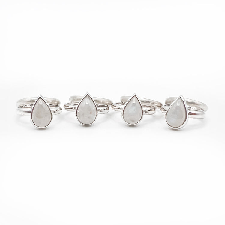Rainbow Moonstone Stacker Rings