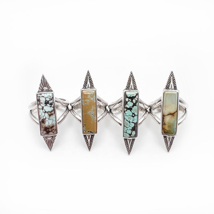 Rising Sun Turquoise Bar Ring III