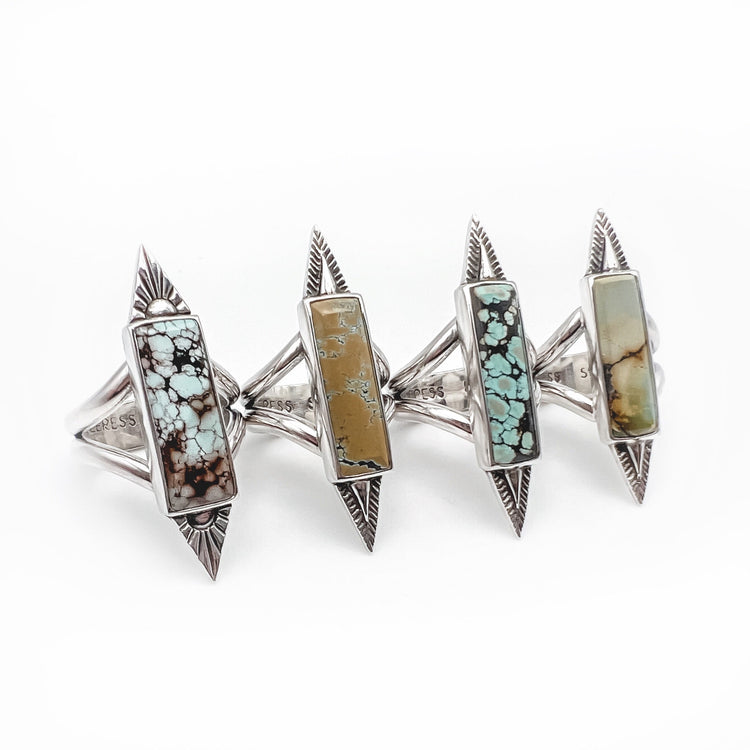 Rising Sun Turquoise Bar Ring IV