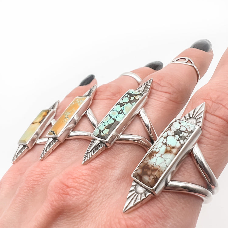 Rising Sun Turquoise Bar Ring IV