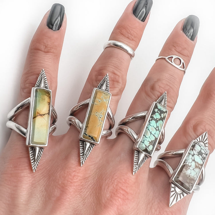 Rising Sun Turquoise Bar Ring III