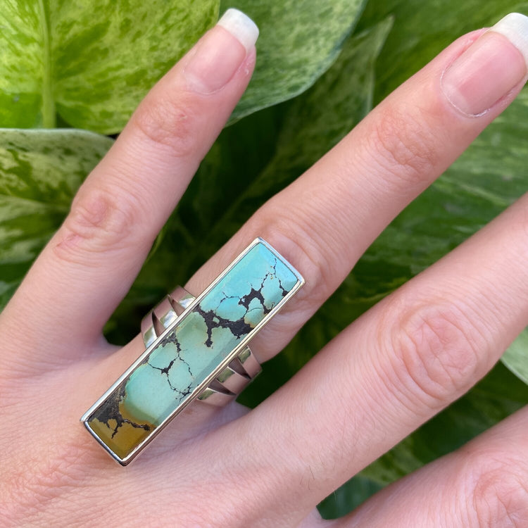 CRESCENT LAKE TURQUOISE BAR RING