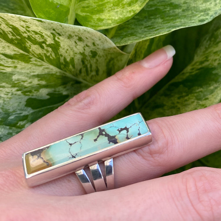 CRESCENT LAKE TURQUOISE BAR RING